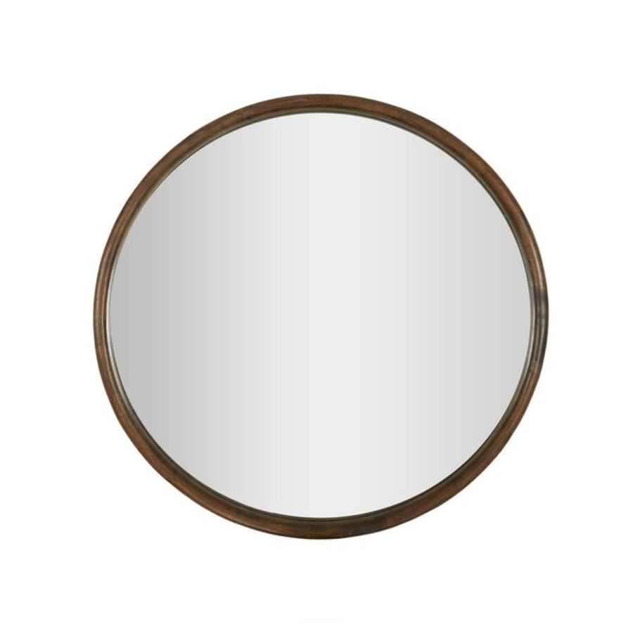 Wall Decor | Coast To Coast Home Hanrik Oak Round Mirror - Walnut