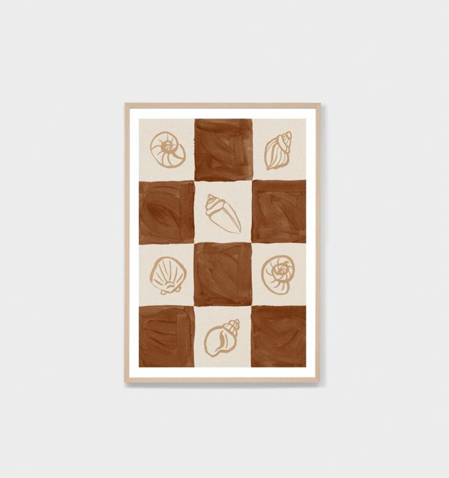 Wall Decor | Middle of Nowhere Seashell Collage Umber Print