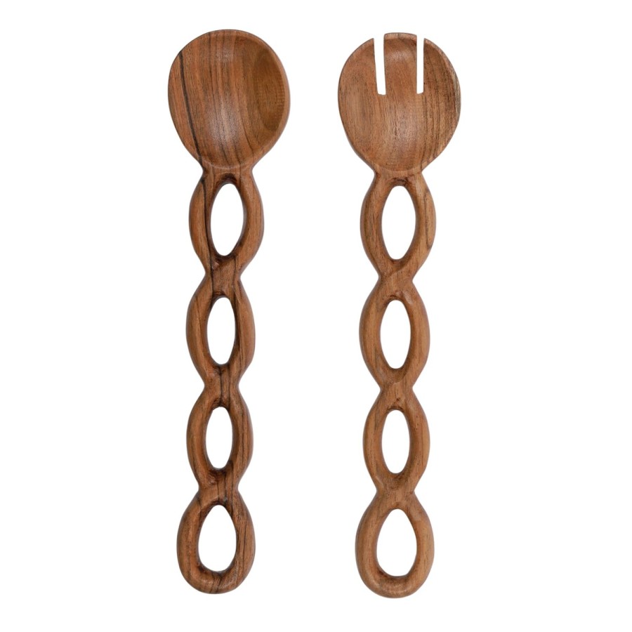 Dining & Entertaining | Coast To Coast Home Twist Set/2 Wood Salad Servers