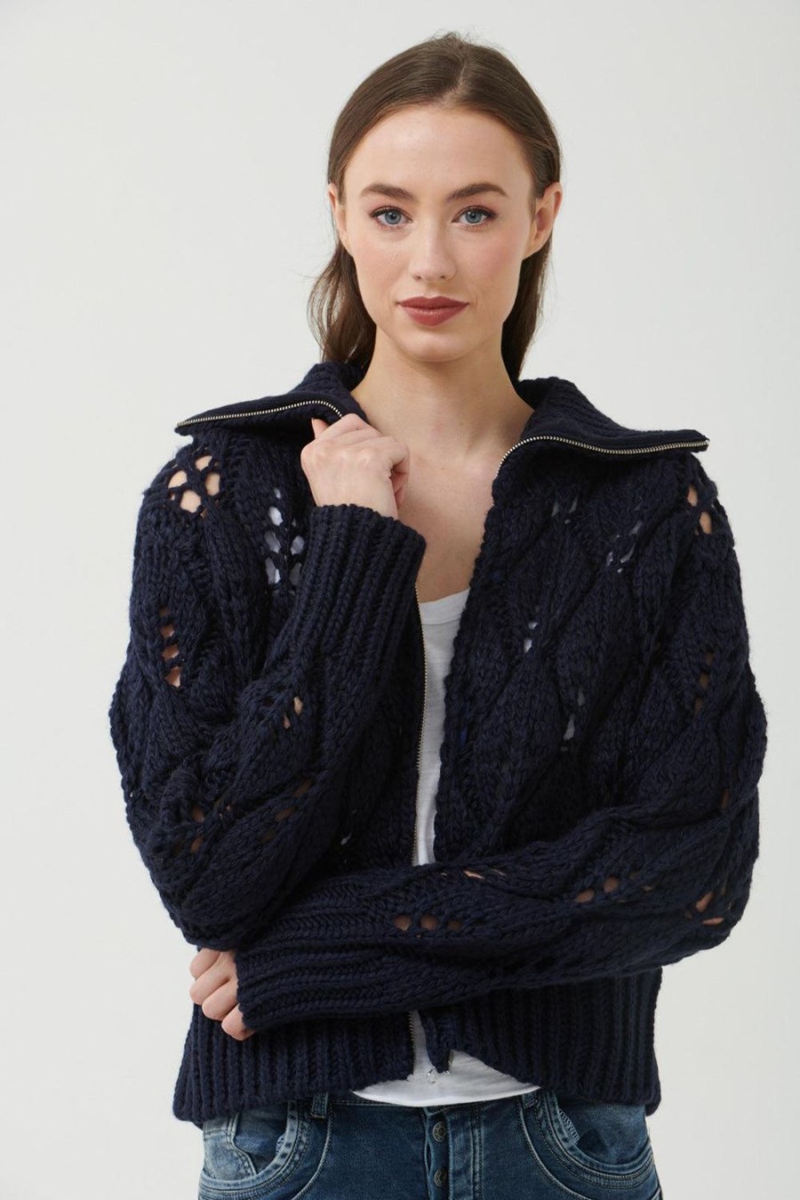 Knitwear & Jumpers | 365 Days Ashton Knit Jacket - Navy