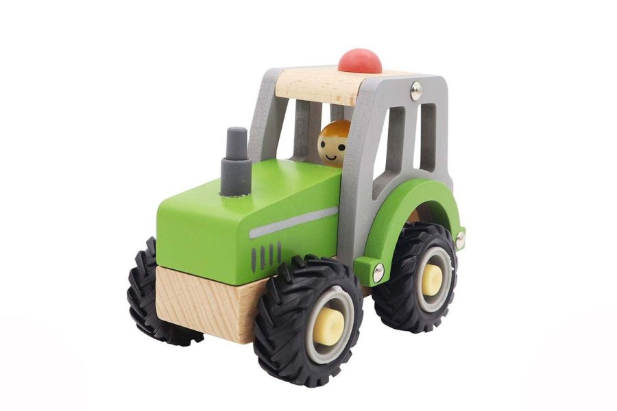 Toys | Eleganter Wooden Tractor With Rubber Wheels