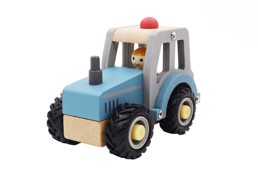 Toys | Eleganter Wooden Tractor With Rubber Wheels