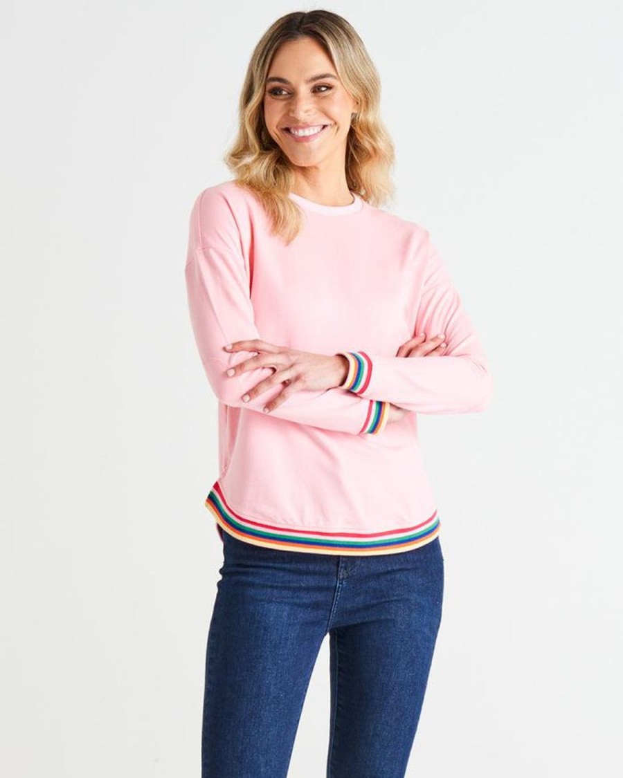 Knitwear & Jumpers | Betty Basics Lucy French Terry Sweat - Baby Pink