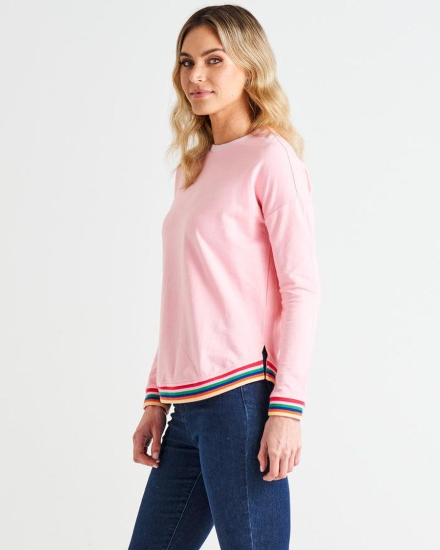 Knitwear & Jumpers | Betty Basics Lucy French Terry Sweat - Baby Pink