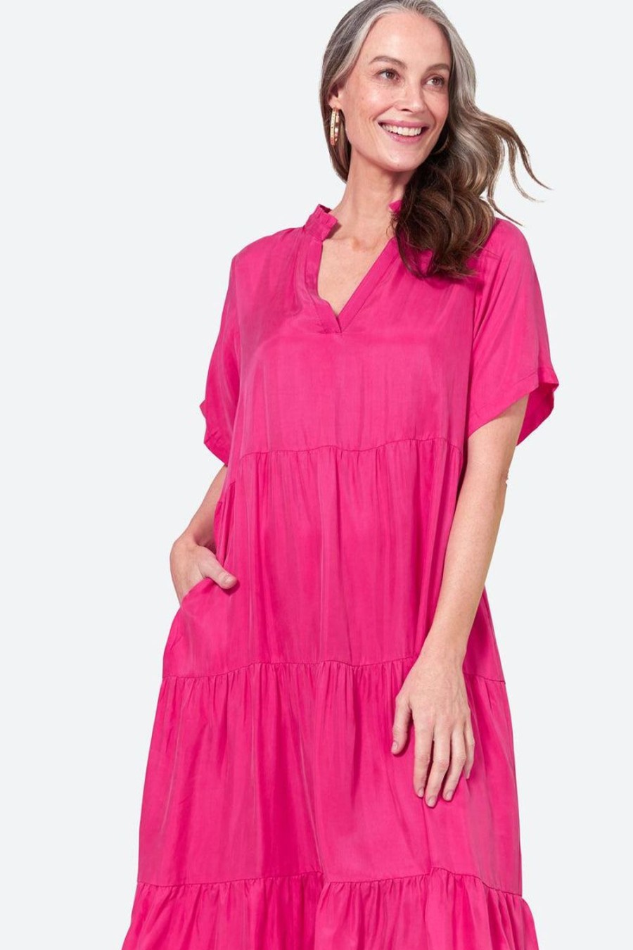 Dresses | Eb & Ive Elixir Tiered Dress - Dragonfruit