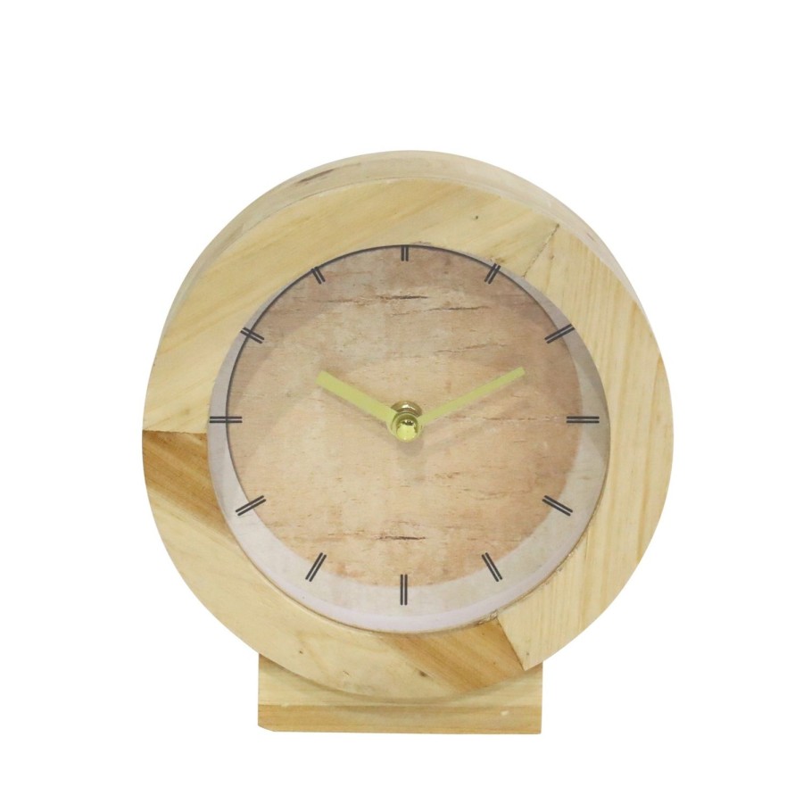 Decor Items | Robert Mark Ida Solid Wood Table Clock With Glass Face