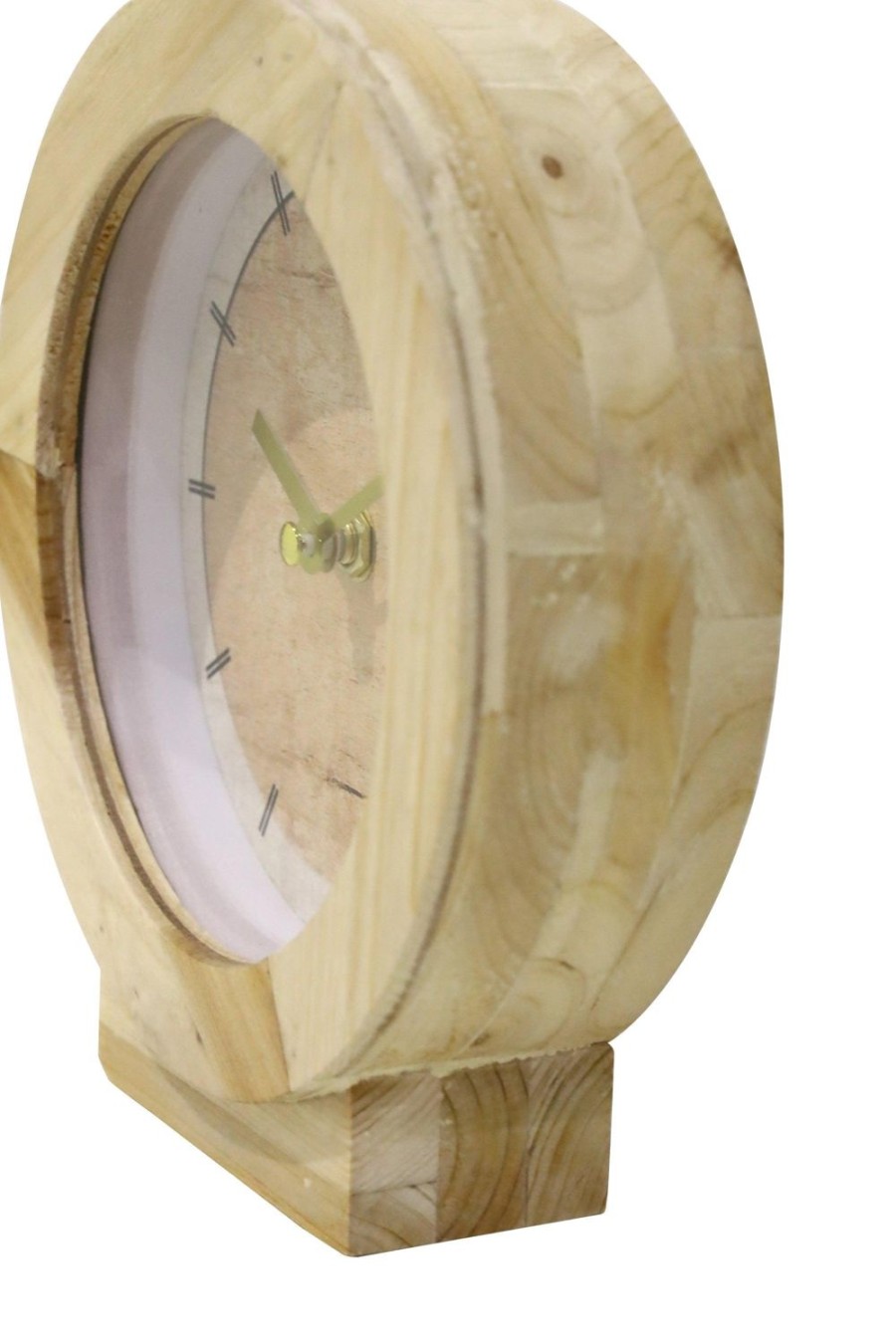 Decor Items | Robert Mark Ida Solid Wood Table Clock With Glass Face