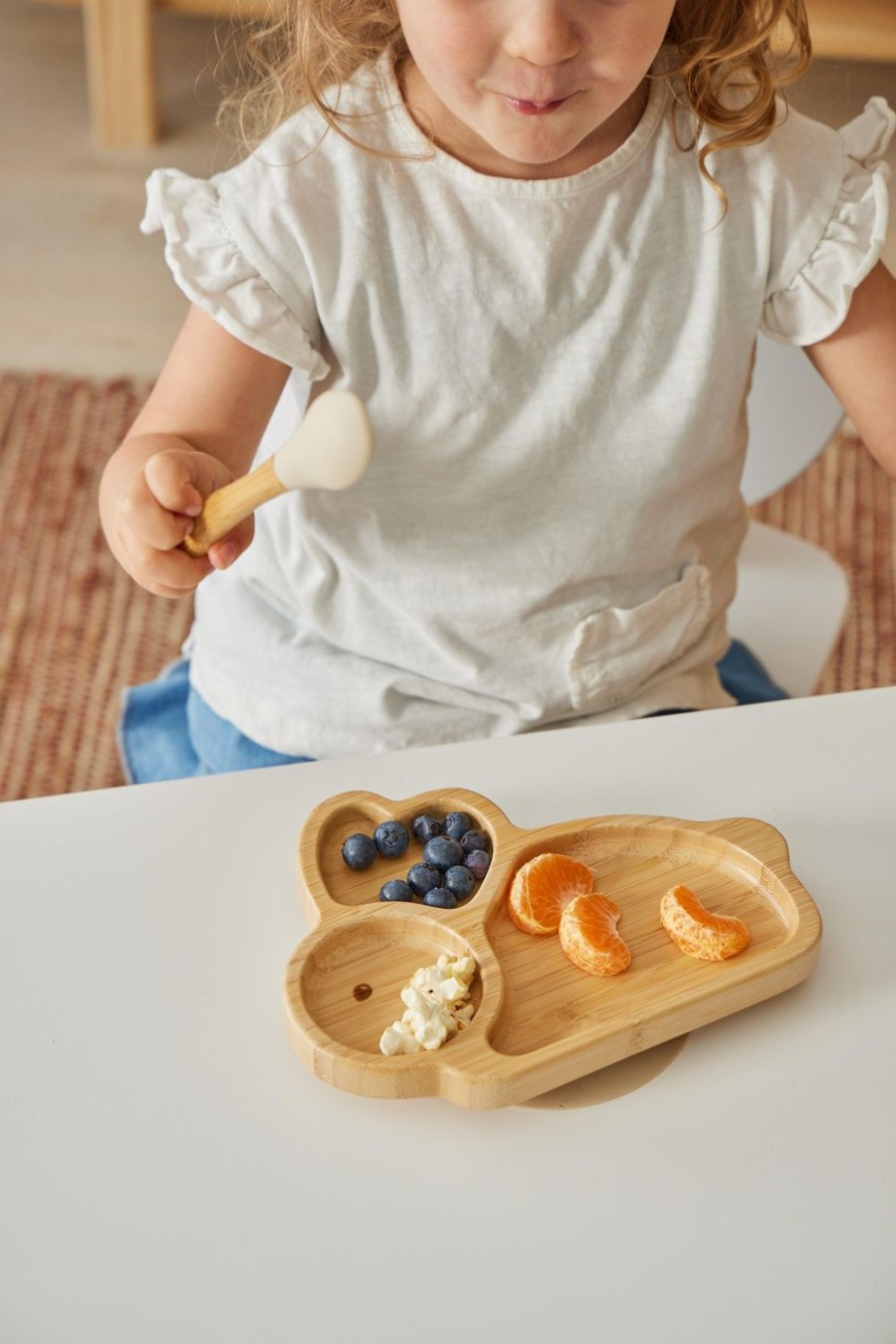 Nursery & Nurture | Nordic Kids Belle Bamboo Divider Plate & Spoon Set