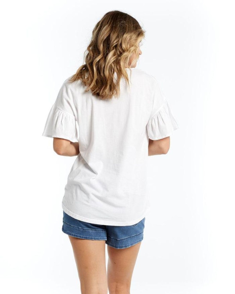 Tops | Betty Basics Alessi Frill Top - White