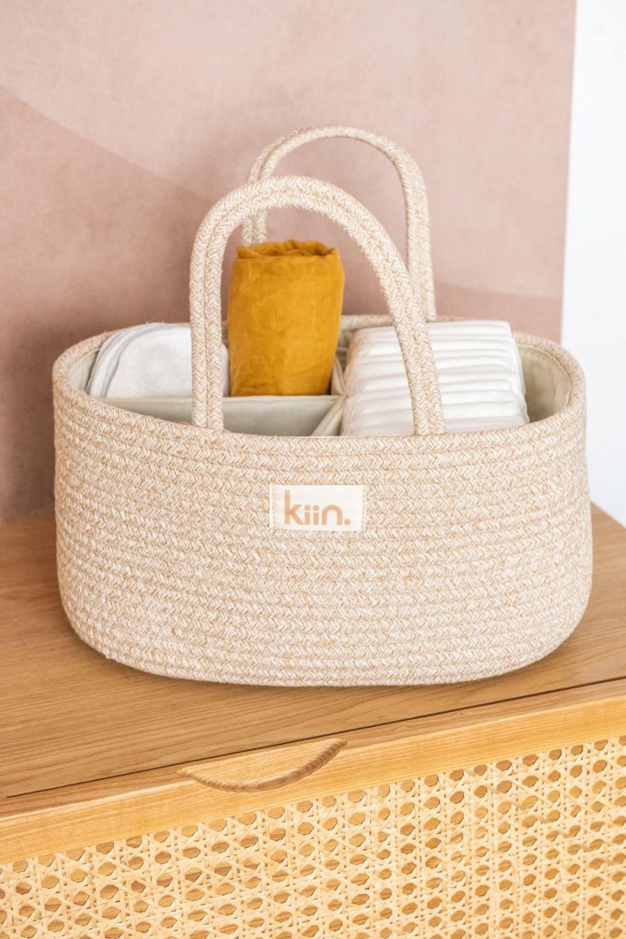 Nursery & Nurture | Kiin Cotton Rope Nappy Caddy Organiser