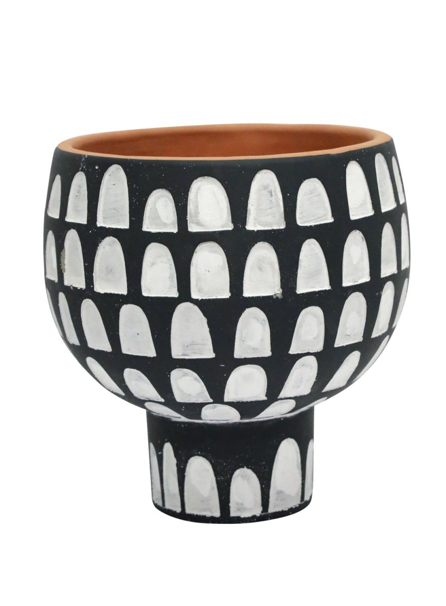 Pots, Planters & Vases | Robert Mark Allure Cement Planter 20Cm - Black/White