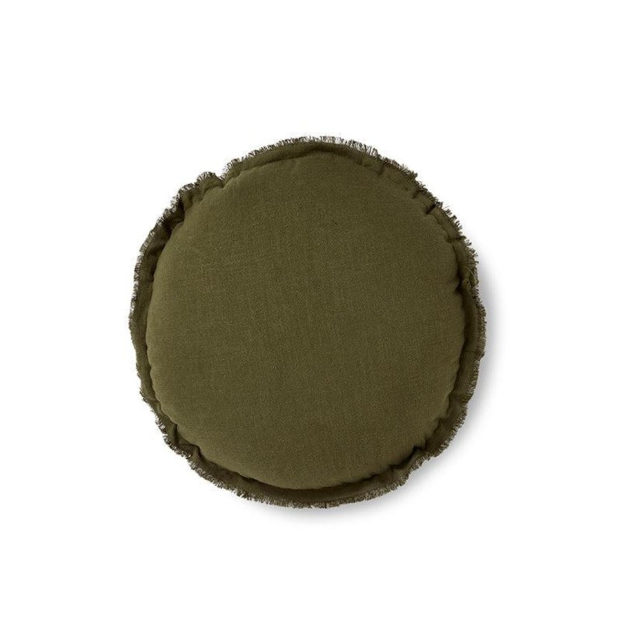 Soft Furnishings | Madras Link Lewis Olive Green Round Cushion 45Cm