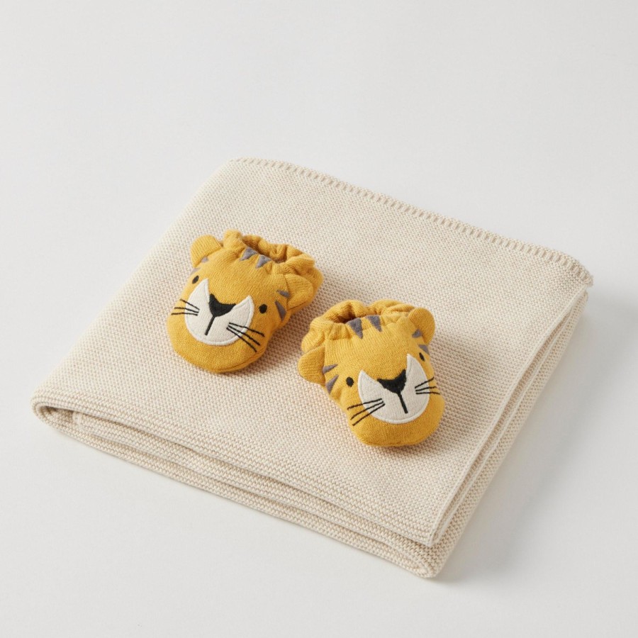 Nursery & Nurture | Pilbeam Living Luca Tiger Booties & Blanket Set