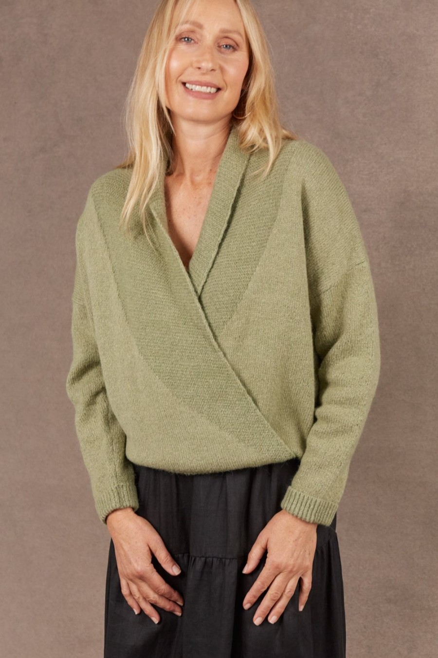 Knitwear & Jumpers | Eb & Ive Paarl Crossover Knit - Sage