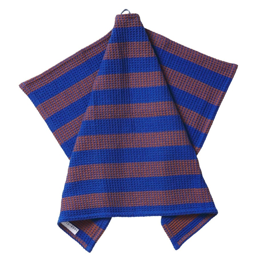 Kitchenware | Sage & Clare Zelia Stripe Tea Towel - Lapis