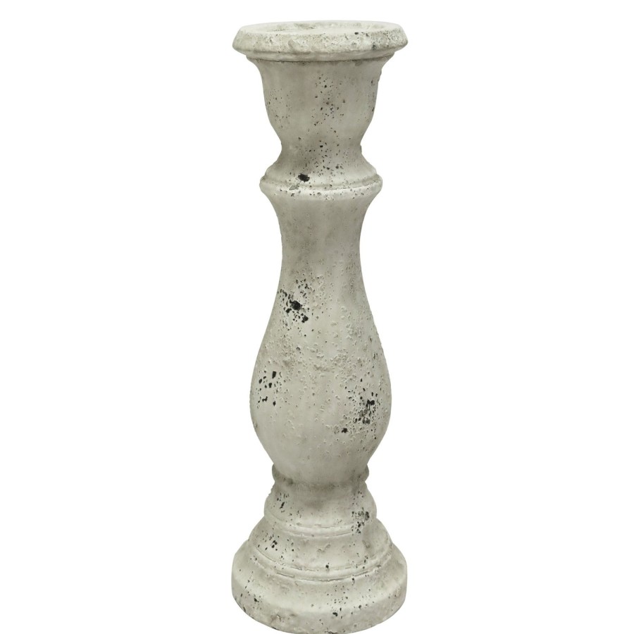 Decor Items | Robert Mark Santai Ceramic Candle Holder 42Cm - White Wash