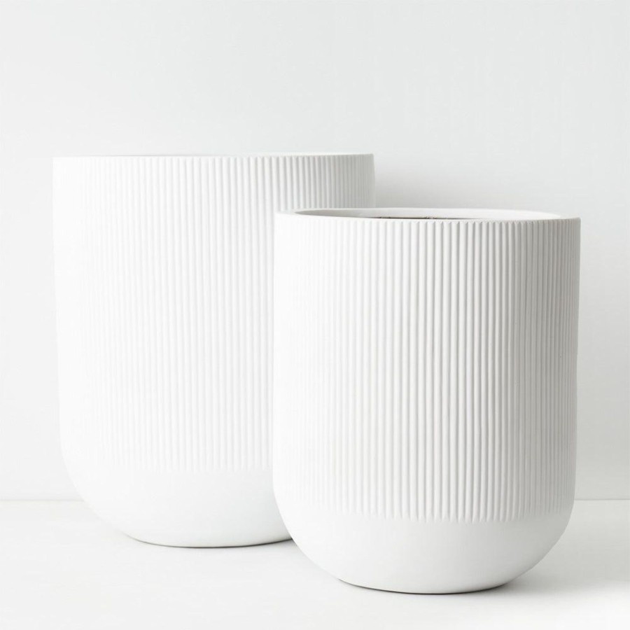 Pots, Planters & Vases | Floral Interiors Linear Pot White - Tall