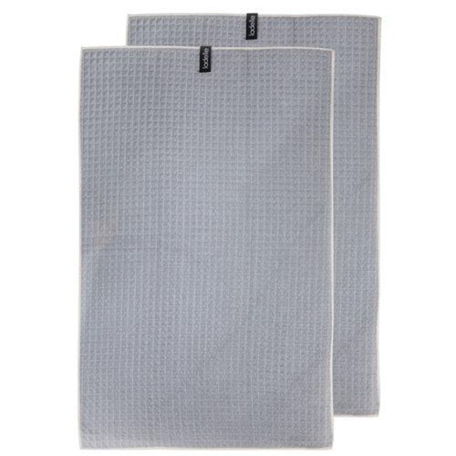 Kitchenware | Ladelle Mega Waffle Microfibre Grey 2Pk Tea Towel