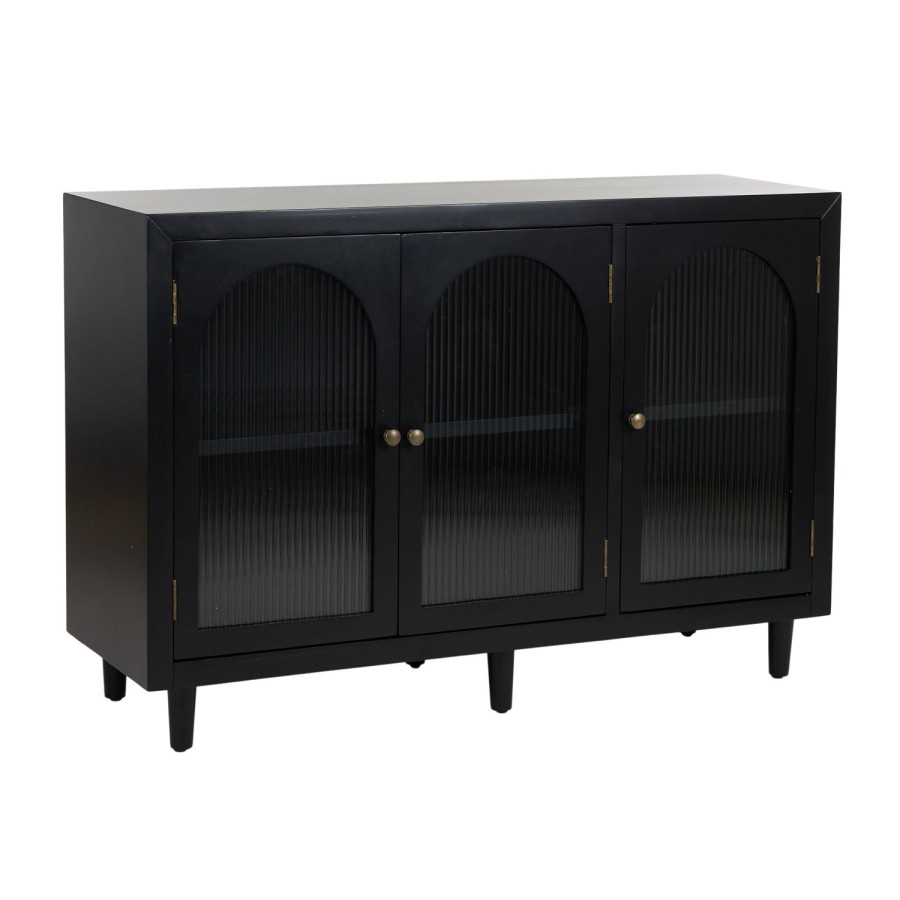 Furniture | Coast To Coast Home Aster Wood/Glass Cabinet 120X40X80Cm Black