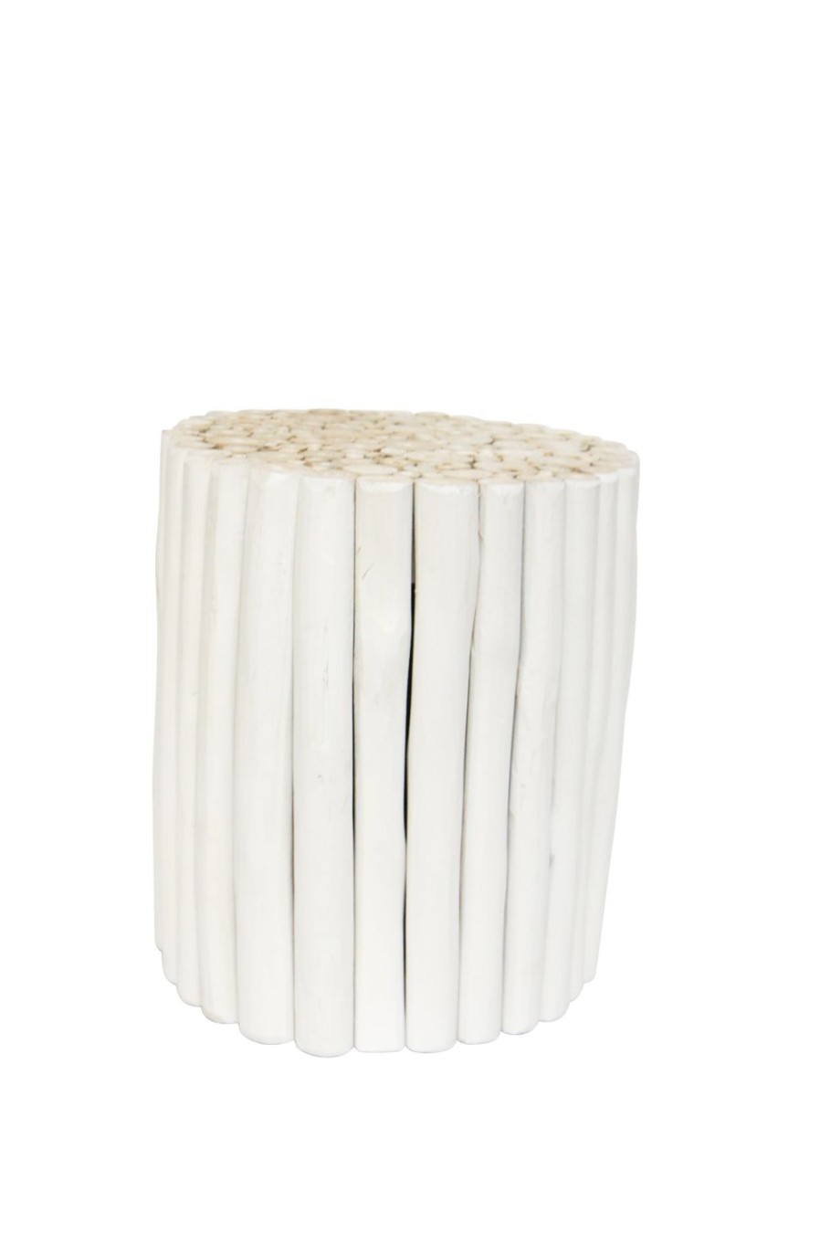 Furniture | Robert Mark Prelude Teak Log Sidetable - White