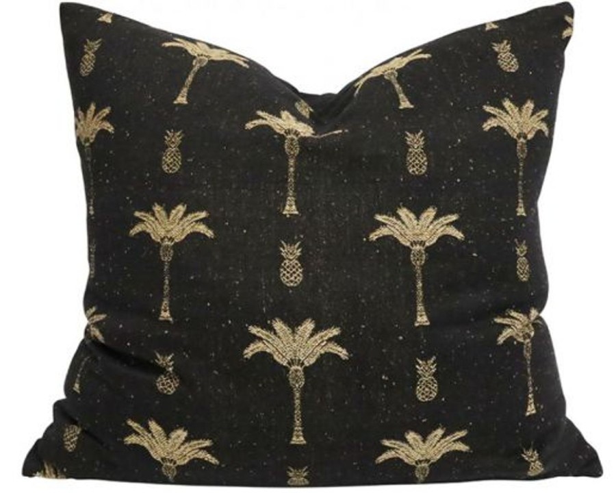 Soft Furnishings | Robert Mark Palm Cotton Silk Viscose Cushion 55X55Cm - Black