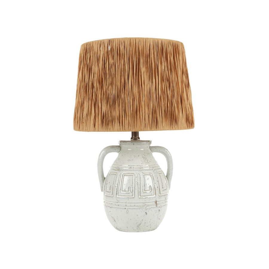 Lighting | Coast To Coast Home Rafferty Ceramic/Raffia Lamp - White/Natural