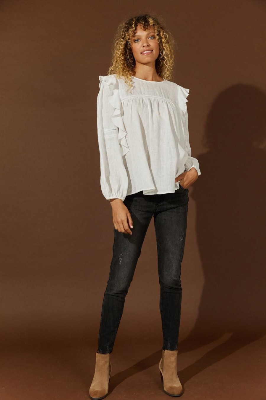 Tops | Isle Of Mine Honesty Peasant Top - Bisque