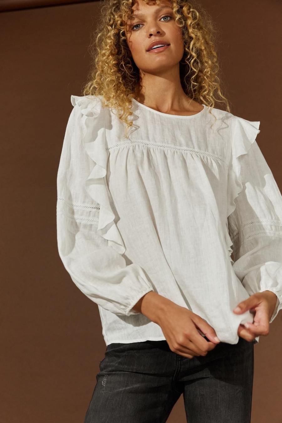 Tops | Isle Of Mine Honesty Peasant Top - Bisque