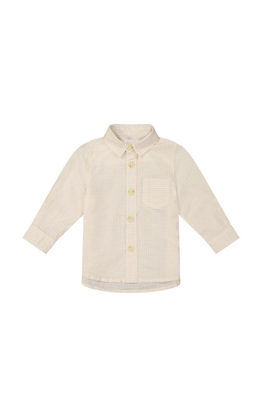 Clothing & Accessories | Jamie Kay Organic Cotton Isaiah Shirt - Sesame Gingham