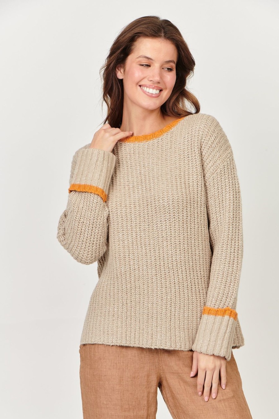 Knitwear & Jumpers | Olive Et Julie Cotton Wool Blend Jumper - Chai