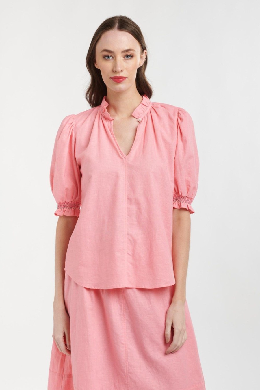 Tops | 365 Days Lily Smock Sleeve Top - Pink