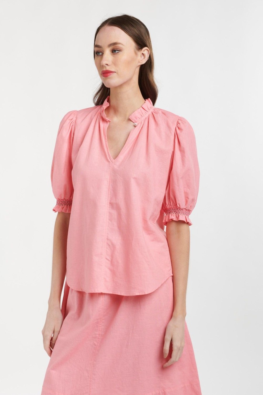 Tops | 365 Days Lily Smock Sleeve Top - Pink