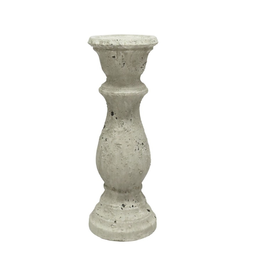 Decor Items | Robert Mark Santai Ceramic Candle Holder 32Cm - White Wash