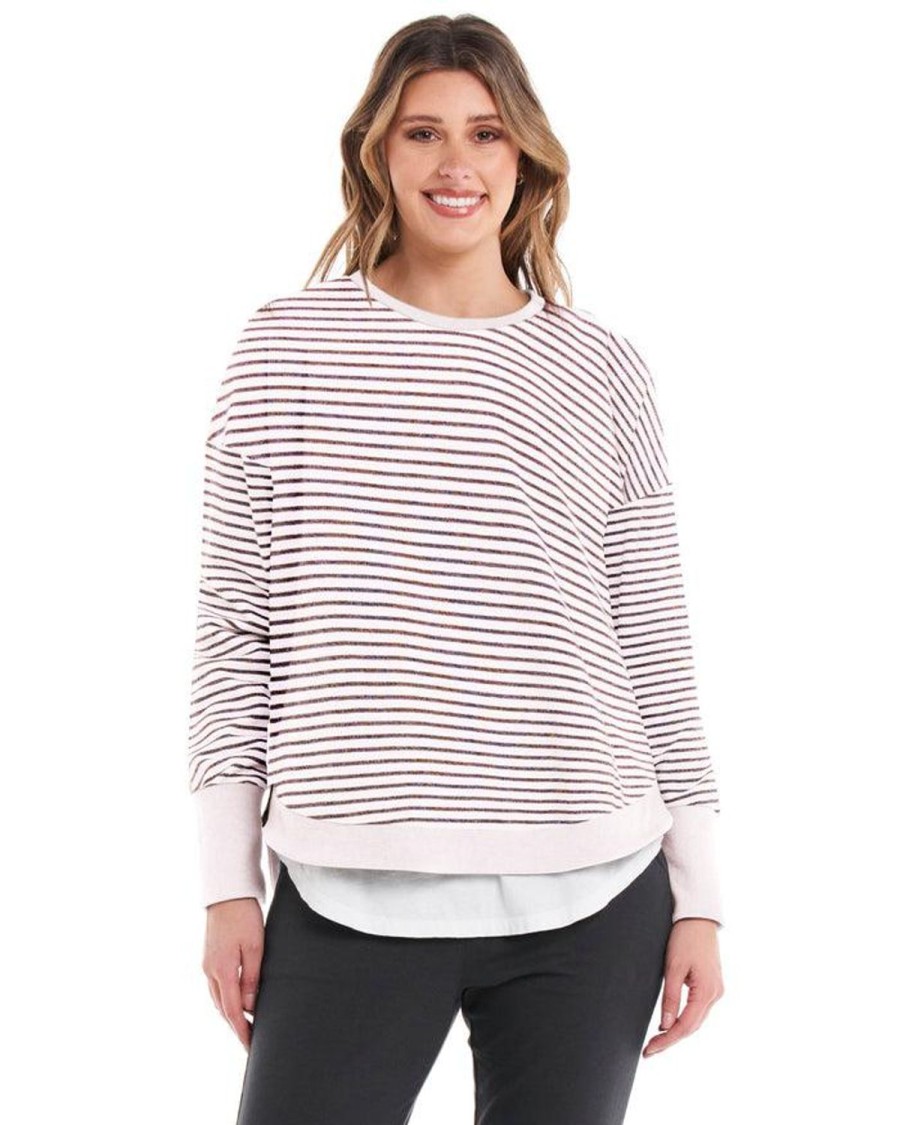 Knitwear & Jumpers | Betty Basics Lucy French Terry Sweat - Awning Stripe