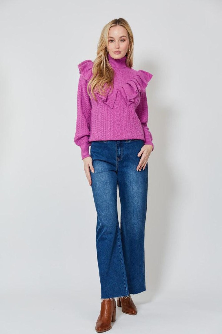 Knitwear & Jumpers | Isle Of Mine Romy Ruffle Knit - Orchid