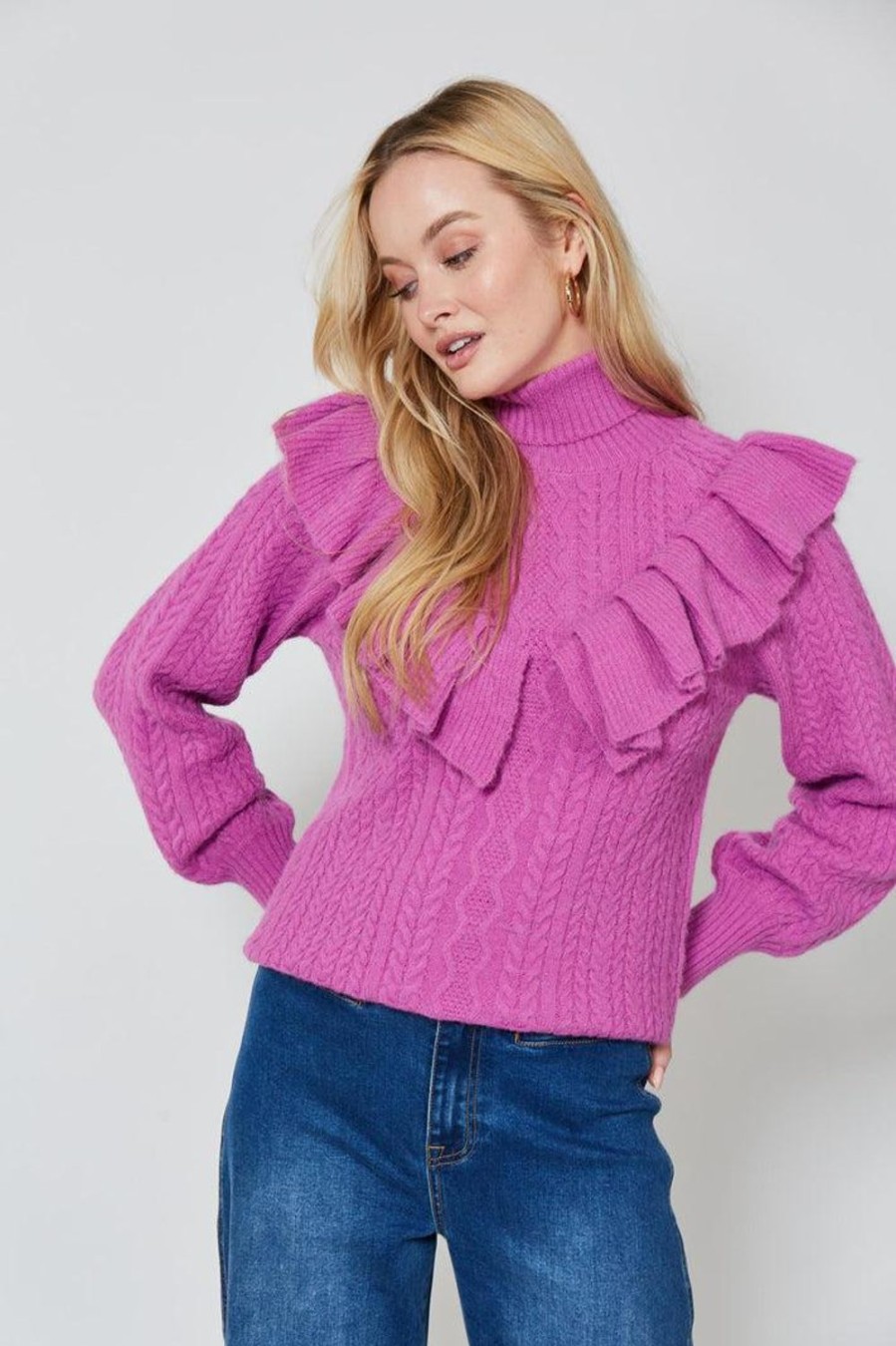 Knitwear & Jumpers | Isle Of Mine Romy Ruffle Knit - Orchid