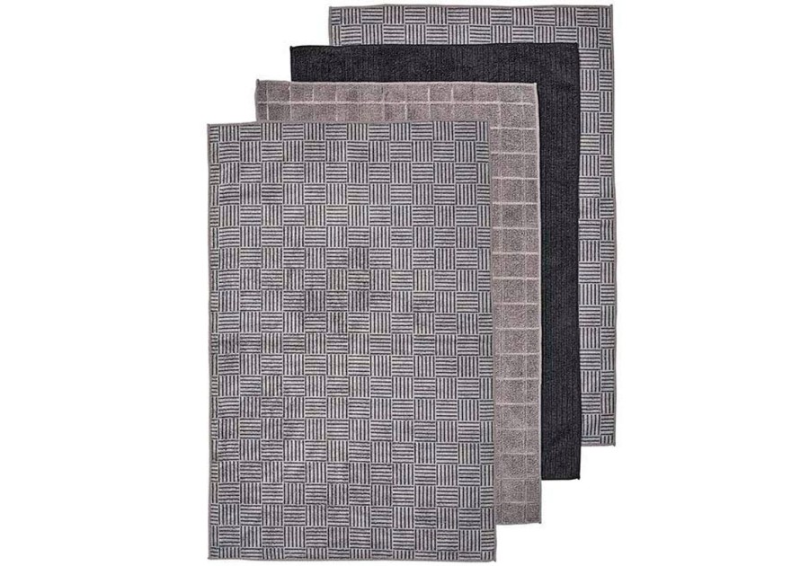 Kitchenware | Ladelle Benson Microfibre 4Pk Kitchen - Charcoal