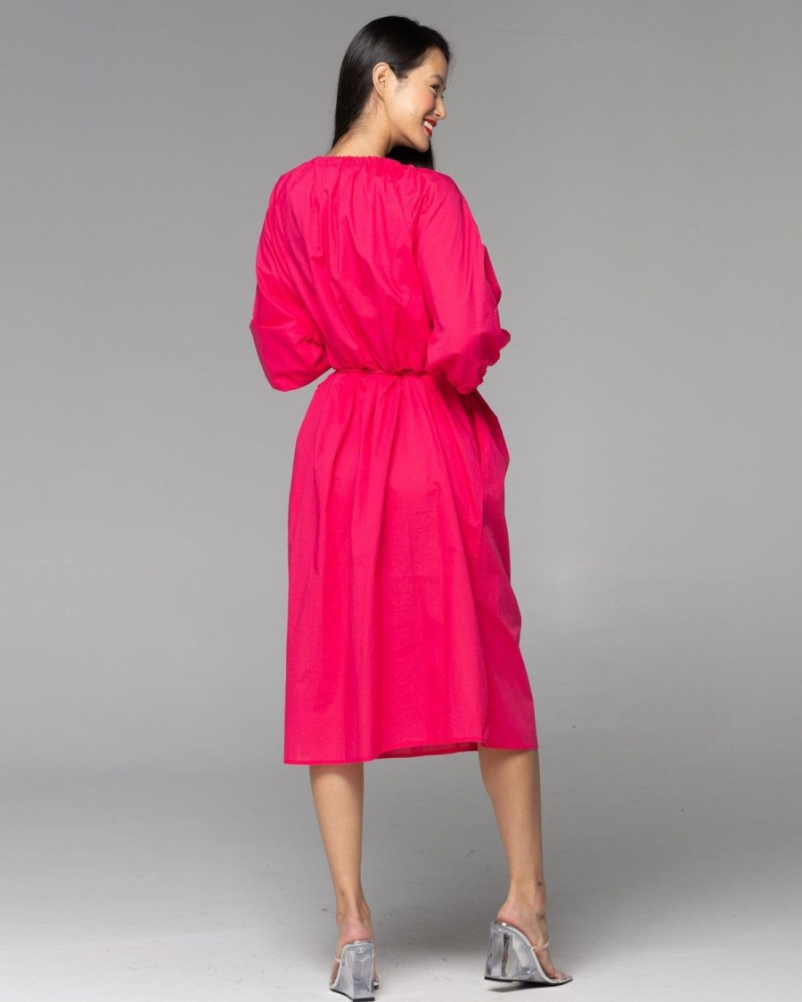 Dresses | Fate + Becker Believer Rope Midi Dress - Ruby Pink