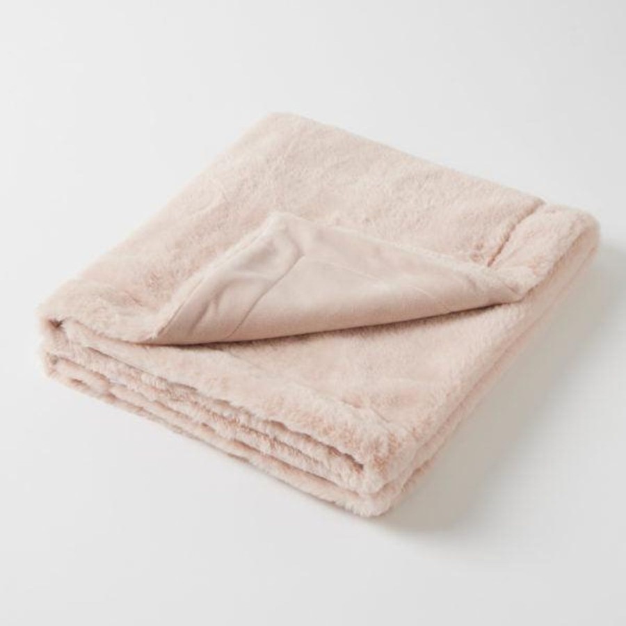 Nursery & Nurture | Pilbeam Living Muse Faux Fur Baby Blanket - Dusty Pink