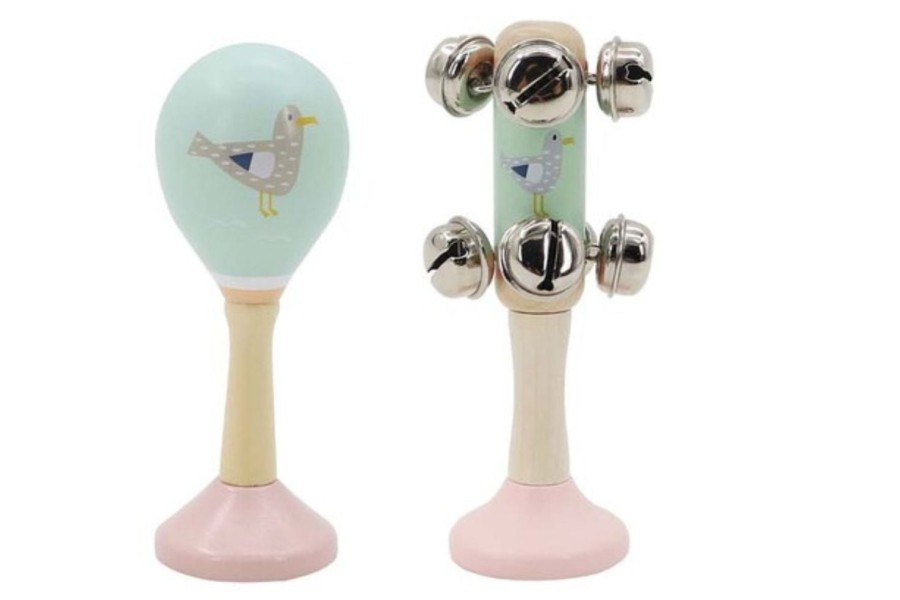 Toys | Eleganter Sea Wooden Maraca & Bell Music Set