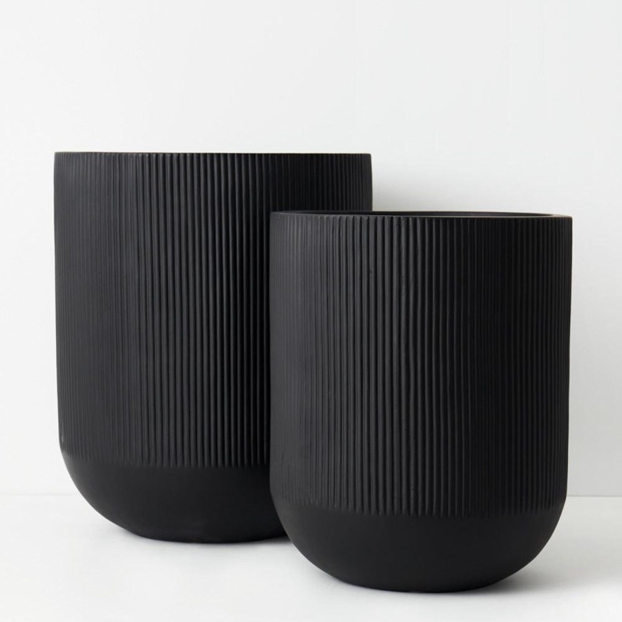 Pots, Planters & Vases | Floral Interiors Linear Pot Black - Tall