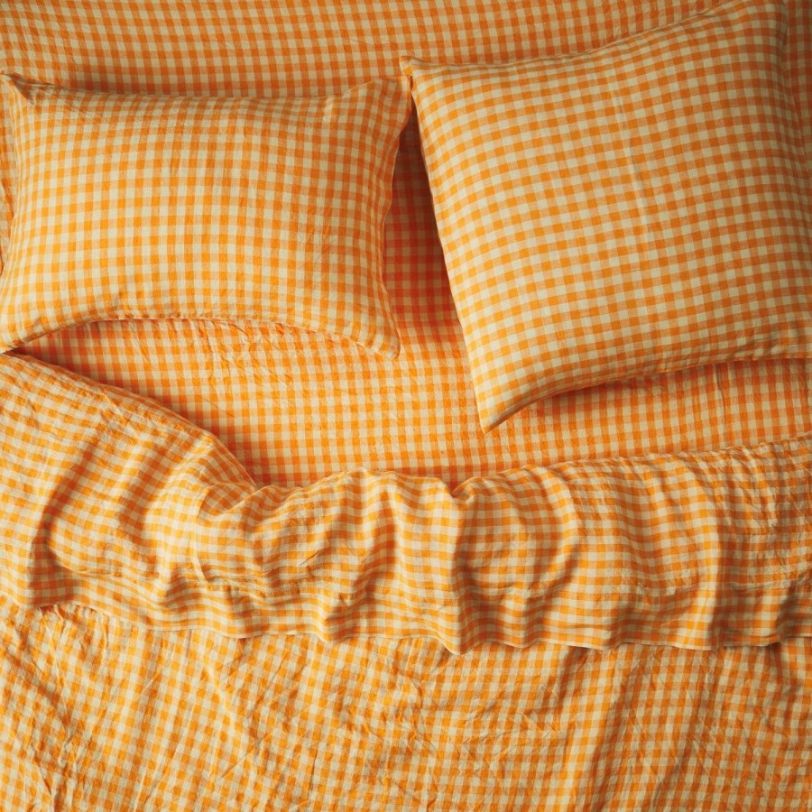 Soft Furnishings | Sage & Clare Kirby Linen Euro Pillowcase Set - Persimmon