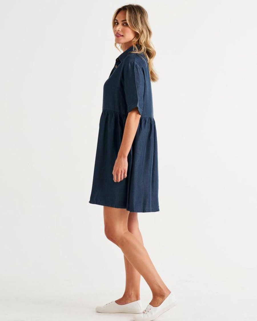 Tops | Betty Basics Miley Lyocell Shirt Dress - Blue Haze