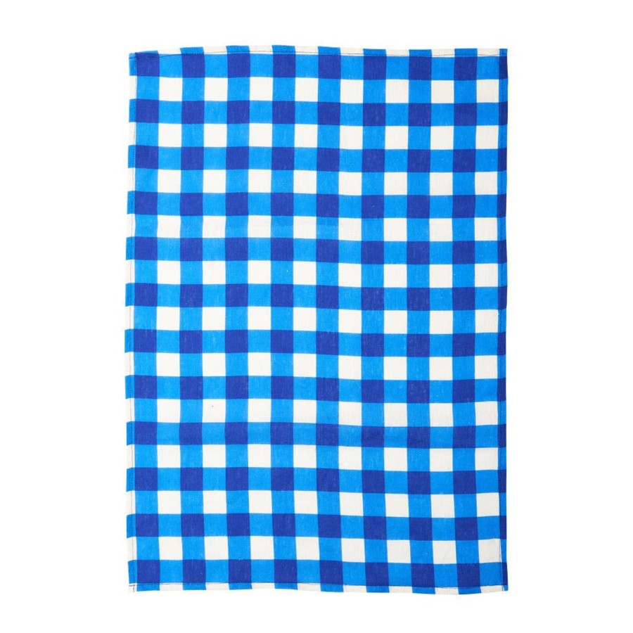 Kitchenware | Annabel Trends Tea Towel Linen Cobalt Check