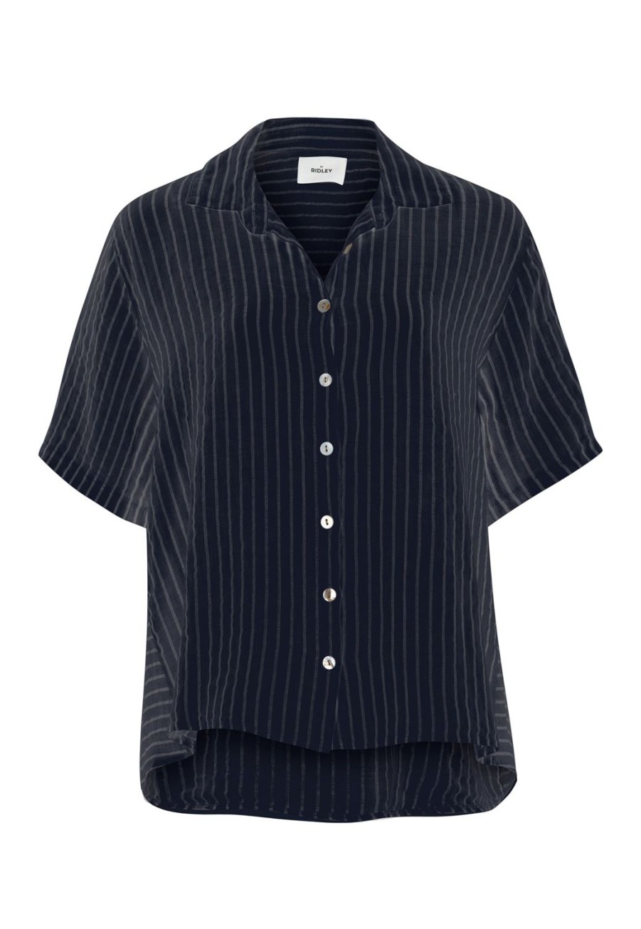 Tops | By RIDLEY Ashlyn Shirt - Ink Stripe