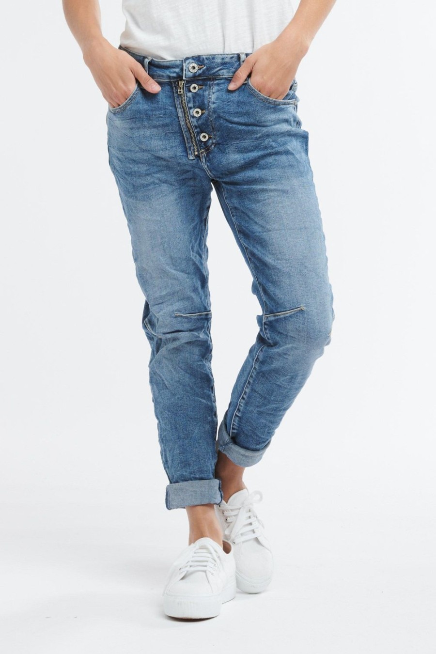 Jeans | Italian Star New Italian Star Jean - Light Wash No Zip Pockets