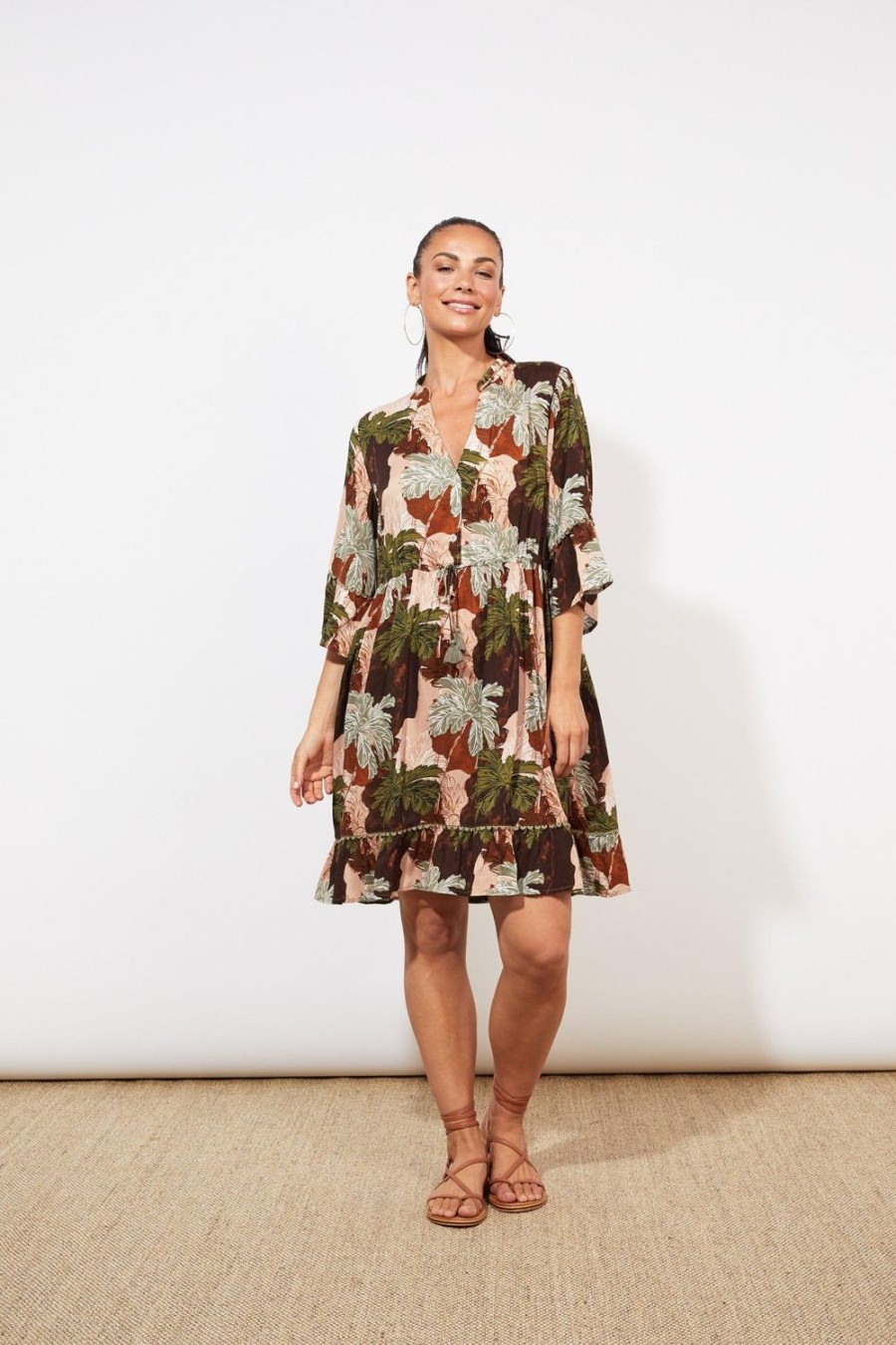 Dresses | Haven Cayman Tie Dress - Palms