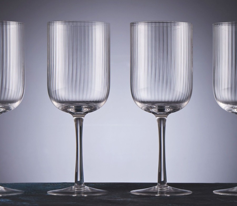 Dining & Entertaining | Davis & Waddell Ribbed Wine Glass Set/4