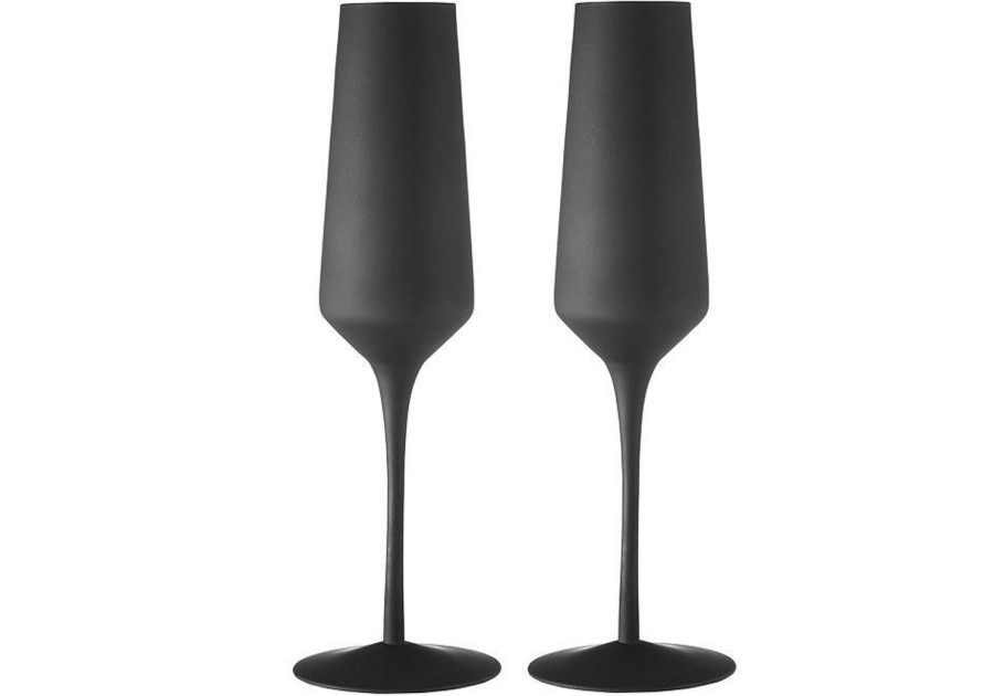 Dining & Entertaining | Tempa Aurora Matte Black Champagne Glass - Pack Of 2