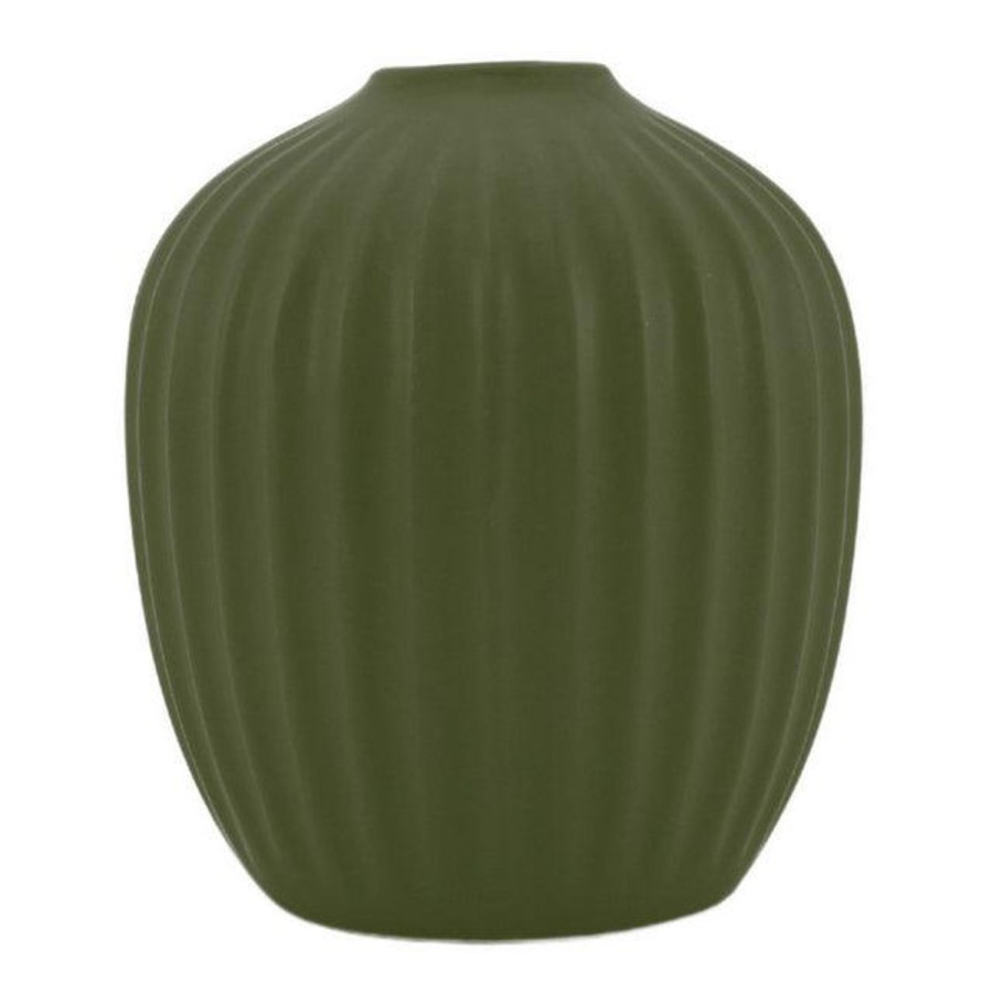 Pots, Planters & Vases | NF Grooved Bud Vase 11X13Cm - Green